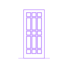 Buildings Exterior Doors Solid Entry Door Grid 15 Panels Sticker Outline Svg File, Free Vectors File